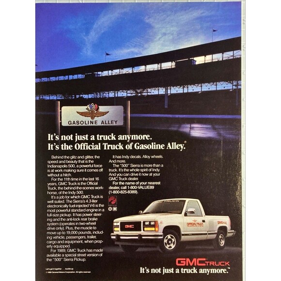 GMC 500 Sierra Pickup Truck "It's not Just a Truck Anymore"Vintage Print Ad 1989 - Picture 1 of 3